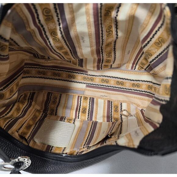 Chic BRIGHTON Barbados Zip Top Hobo Shoulder Bag leather & Braided Strap Black - Picture 13 of 15